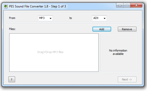 software pes sound file converter